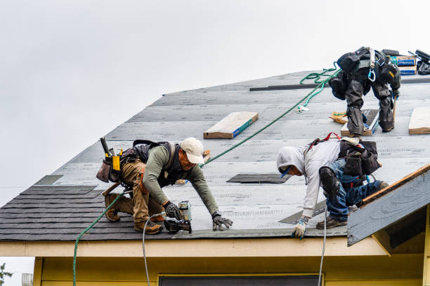 Professional Gutter Installation technician working in Rescue, VA